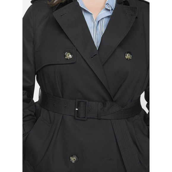 NEW MANGO BLACK POLANA CLASSIC TRENCH JACKET COAT WITH BELT SZ M - Picture 5 of 8